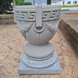 2 Concrete/Stone Planters, 16"x16"x29"