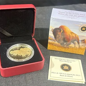 2013 Canada $100 Fine Silver Coin – Bison Stampede, 31.60g