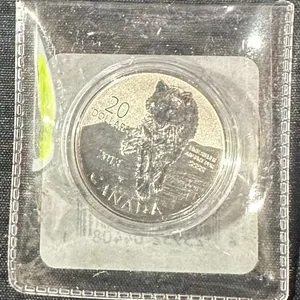 2013 Canada $20 Fine Silver Wolf Coin, 7.96g, 27mm