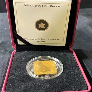 2010 Royal Canadian Mint $3 Square Silver Coin Barn Owl