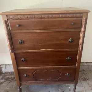 Vintage Walnut Wood Dresser