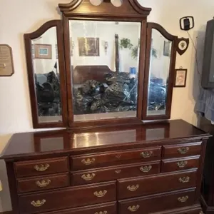 Contemporary Cherrywood Dresser w/ Mirror