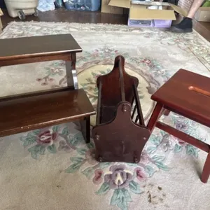 3 +/- Cherrywood Stool & Magazine Holder