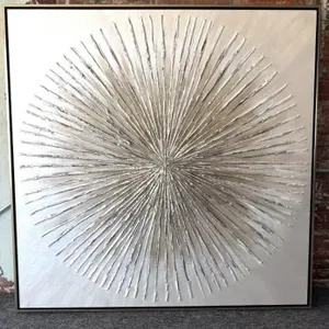 Large Starburst Glittered Wall Art on Canvas in