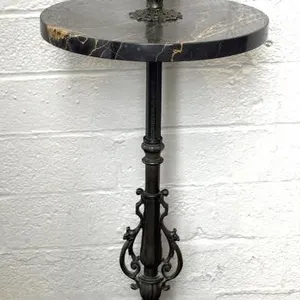 Antique Cast Iron and Marble Smoke Stand 12” x