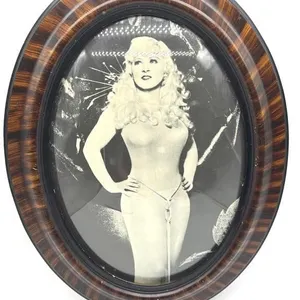 Vintage Mae West Print in Antique Bubble Glass