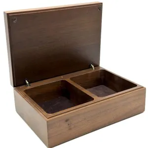 Vintage Wood Jewelry Box 8” x 5.5” x 3”
