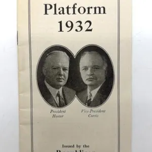 1932 Republican Party Platform Pamphlet 9” x 4” -