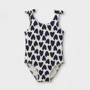 New (Size 4T) Toddler Girls' Heart Print One...