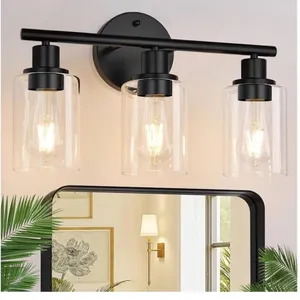 $49 3-Light Bathroom Light Fixtures, Black