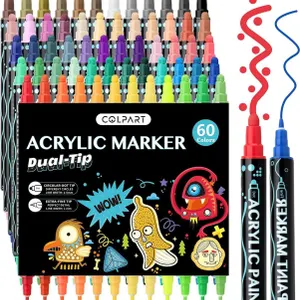 SEALED $39 colpart Acrylic Paint Markers,60...