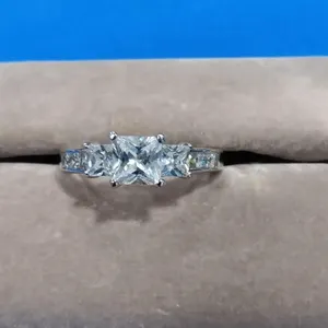 Princess Cut Silver Ring. Approx 7.5 size.