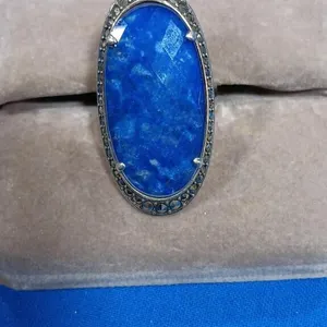 Sterling Silver Ring With Blue Stone. Possibly