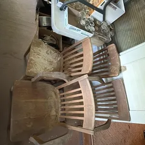 4- Oak Office Chairs 2 with Arms 2 Without