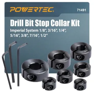 POWERTEC Drill Bit Stop Collar Set, 7-Piece