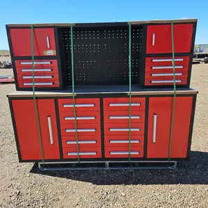 7' Steelman  Garage Cabinet Workbench (18 Drawers & 4 Cabinets)