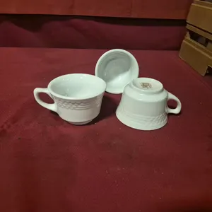 (40) Rego Ceramic Coffee Mugs, (2) 20 Compartment Dishwasher Racks