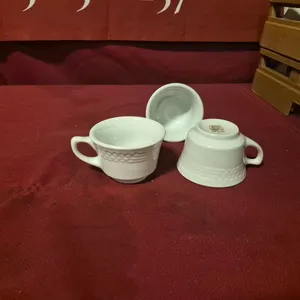 (40) Rego Ceramic Coffee Mugs, (2) 20 Compartment Dishwasher Racks