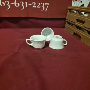 (40) Rego Ceramic Coffee Mugs, (2) 20 Compartment Dishwasher Racks