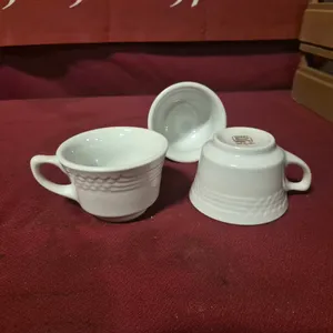 (40) Rego Ceramic Coffee Mugs, (2) 20 Compartment Dishwasher Racks