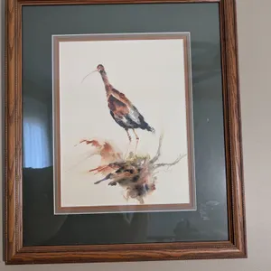 Melinda Carl Signed Watercolor Egret Painting