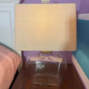 Nautical Glass Table Lamp with Sailboat Finial