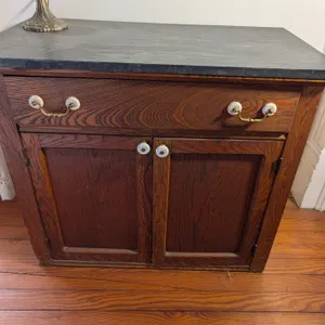 Antique Oak Washstand with Slate Top