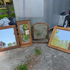 Assorted Lot of 4 Wooden Framed Mirrors