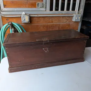 Vintage Wooden Chest with Organizer Tray