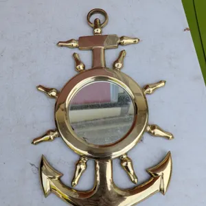 Brass Anchor and Ship's Wheel Mirror