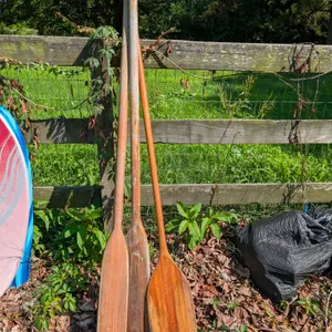 Lot of Three Wooden Oars