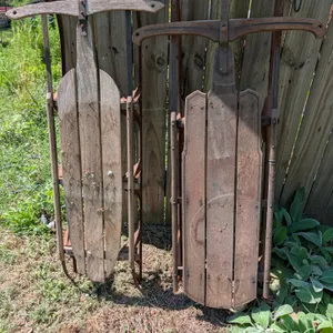 Vintage Wooden Sleds - Pair