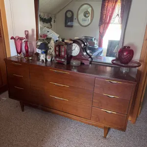 Kent-Coffey "The Tableau" Mid-Century Triple Dresser with Mirror