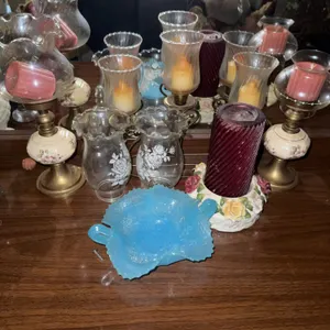 Decorative Candle Holders, Glass Shades & Art Glass Lot