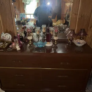 Mid-Century Six Drawer Dresser with Mirror