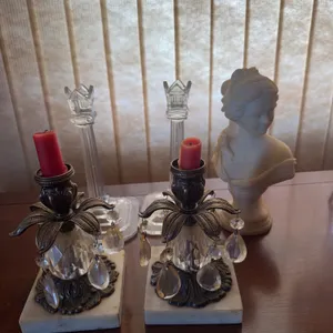 Crystal Candlesticks, Prism Candle Holders & Bust Sculpture
