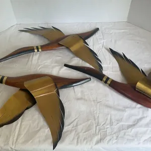 Mid-century wall hung flying geese – three