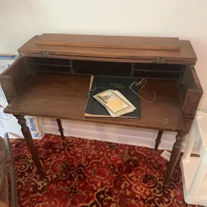 Small vintage spinet secretary desk