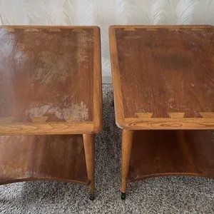 Mid century Lane side tables - pair
