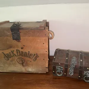 Wood Jack Daniels box, vintage jewelry box