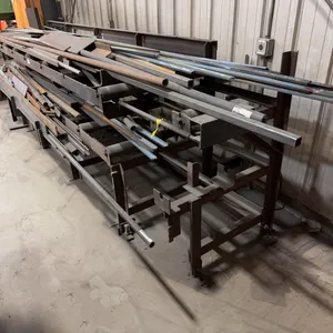 185” X 36” 2-Tier Steel Roller Stand w/ Asst. Steel