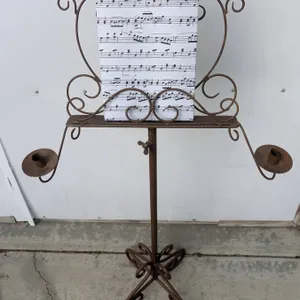 Decorative Metal Music Stand with Candle Holders