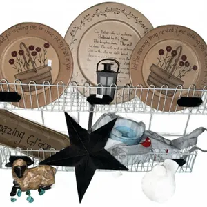 Decorative Wall Plates, Metal Star, and Figurines