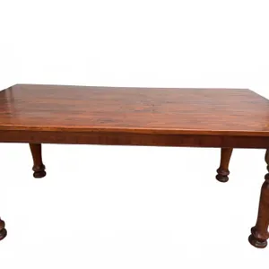 Rectangular Solid Wood Dining Table with Turned Legs