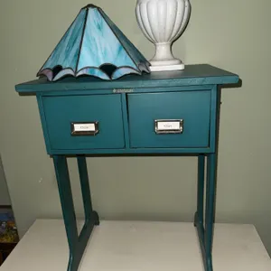 Steelmaster Two-Drawer Metal Filing Cabinet Table with Accessories