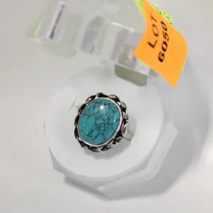 SZ. 7 925 STERLING SILVER BEZEL DETAILED RING