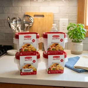 Lot of 4 - Rubbermaid Take Alongs Deep Squares Set 4ct