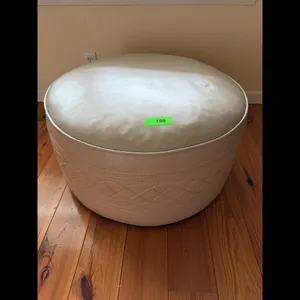 Cream Round Ottoman Footstool