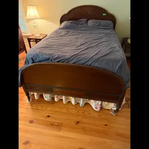 Dark Wood Floral Wooden Bed Frame