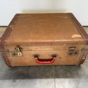 Accordion Red Brown Suitcase